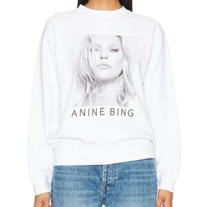 Anine Bing Kate Moss Ramona Graphic Crewneck Sweatshirt